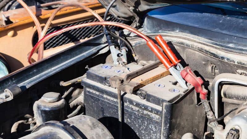 Car Battery with Jumper Cable