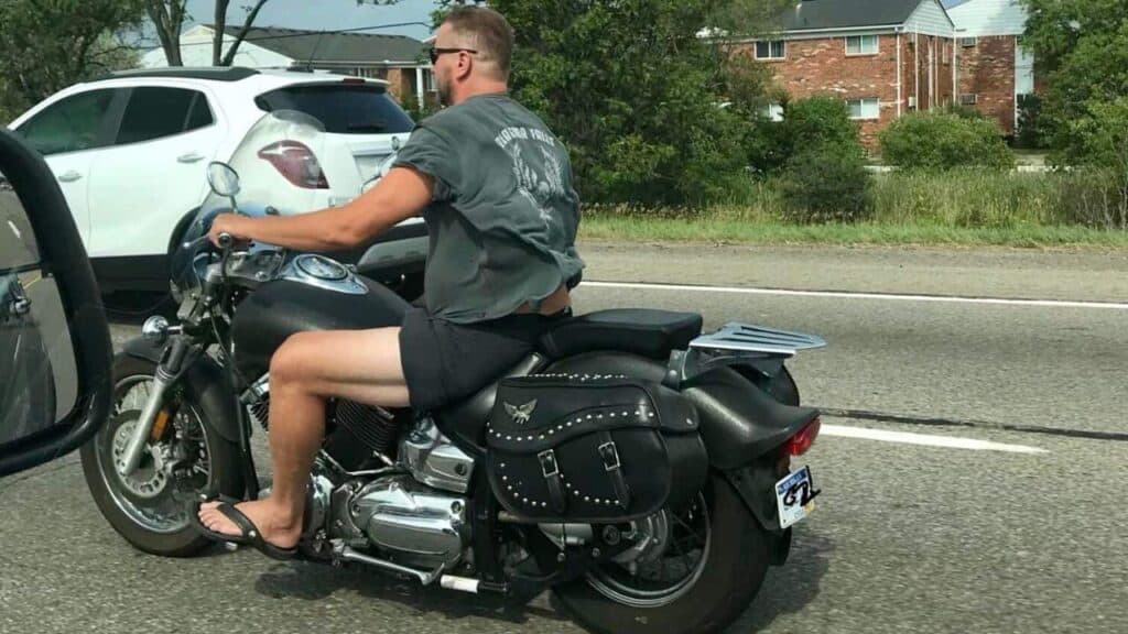 Riding Motorcycle in Slippers