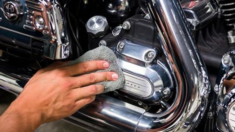 Motorcycle Chrome Cleaning