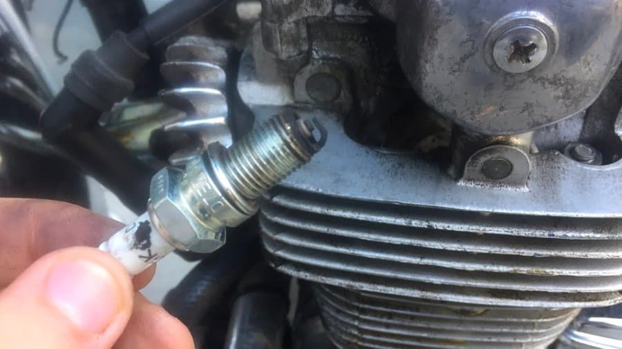 Motorcycle Dirty Spark Plug