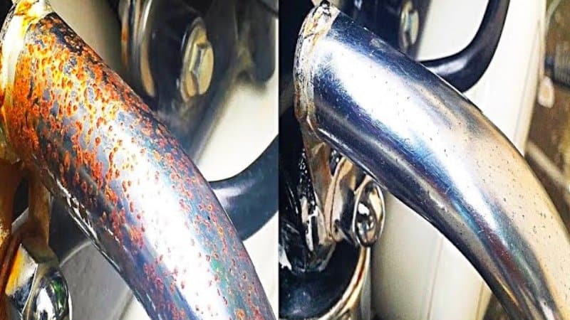 Motorcycle Exhaust Chrome Before After Result
