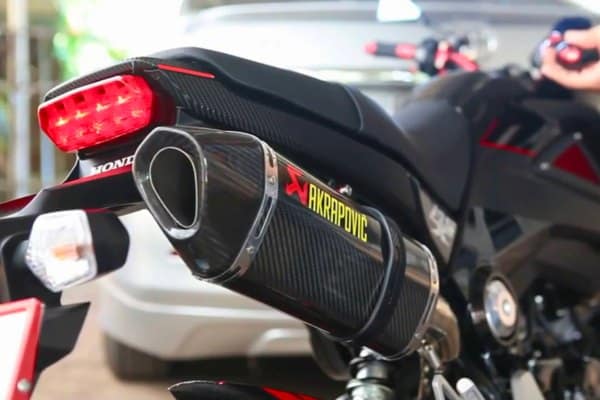 Akrapovic exhaust installed on Honda Grom