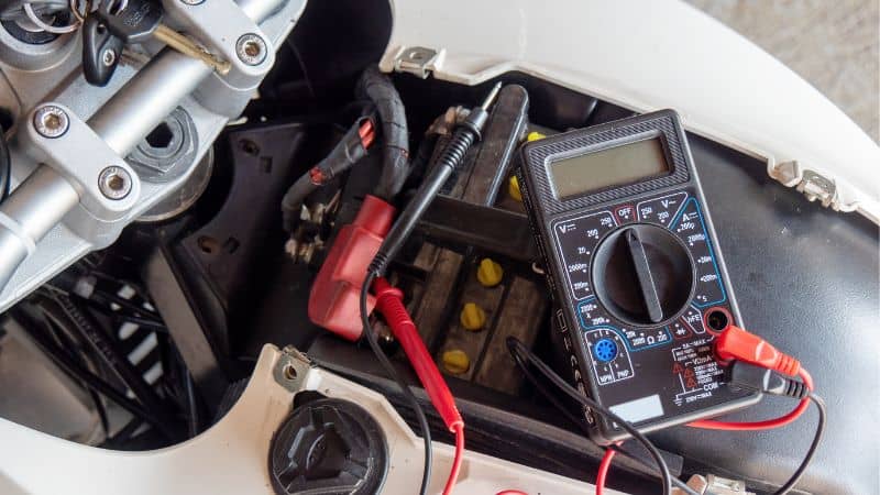 Motorcycle Battery Testing with Multimeter