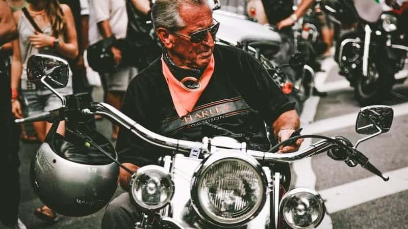 Male Old Motorcycle Rider