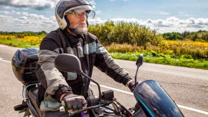 Old Men Riding Motorcycle