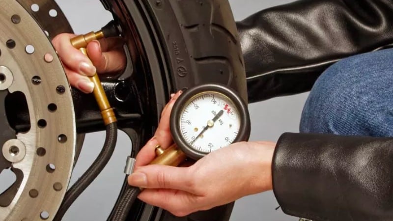 Checking Motorcycle Tire Pressure