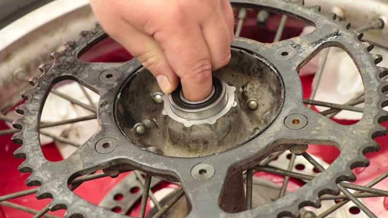 Motorcycle wheel bearing replacement